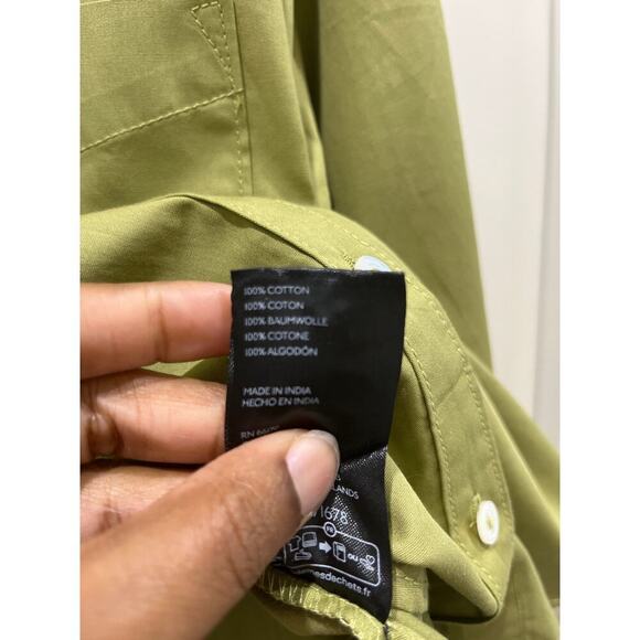 Maeve by Anthropologie Oversized Sage Green Button Down Shirt Sz S - Picture 5 of 6